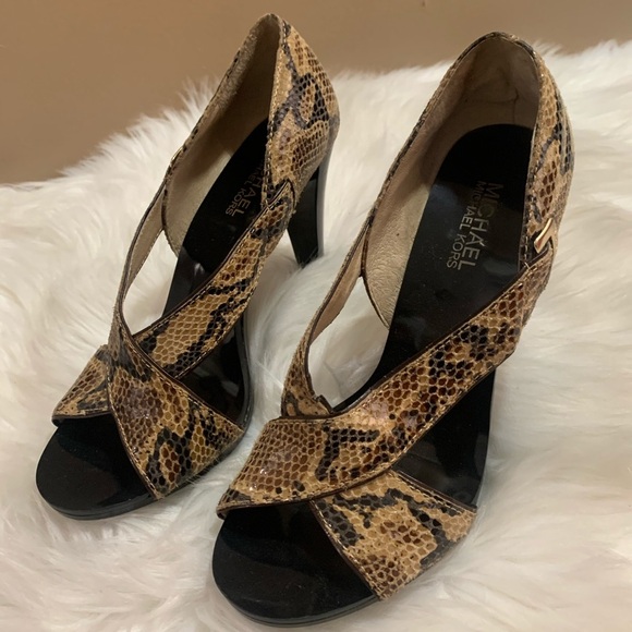 MICHAEL Michael Kors Shoes - Michael Kors  Open Toe Animal Print Heel Sandal
